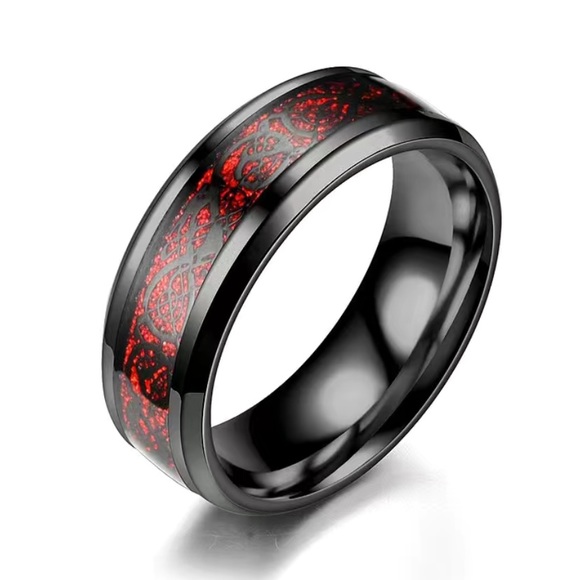 Red Dragon Stainless Steel Ring - Picture 5 of 8